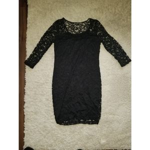 Long sleeve mini black dress